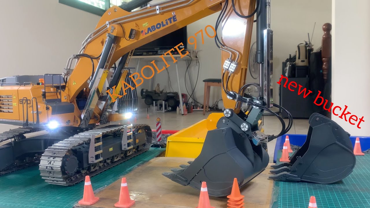 RC 1/14 KABOLITE 970 hydraulic excavator new bucket test work