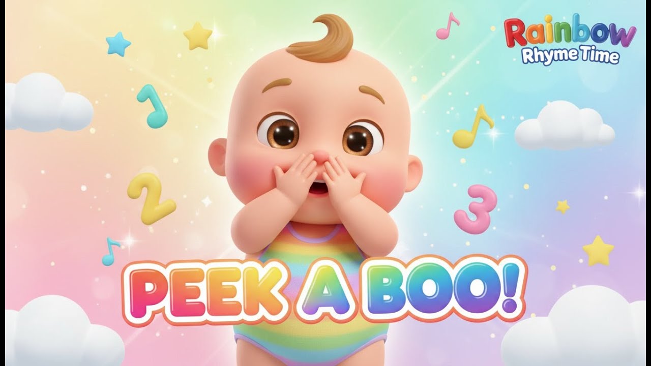 Peek A Boo Song for Babies 👶 Fun Kids Nursery Rhyme & Toddler Learning 🎵 | RainBow Rhyme Time