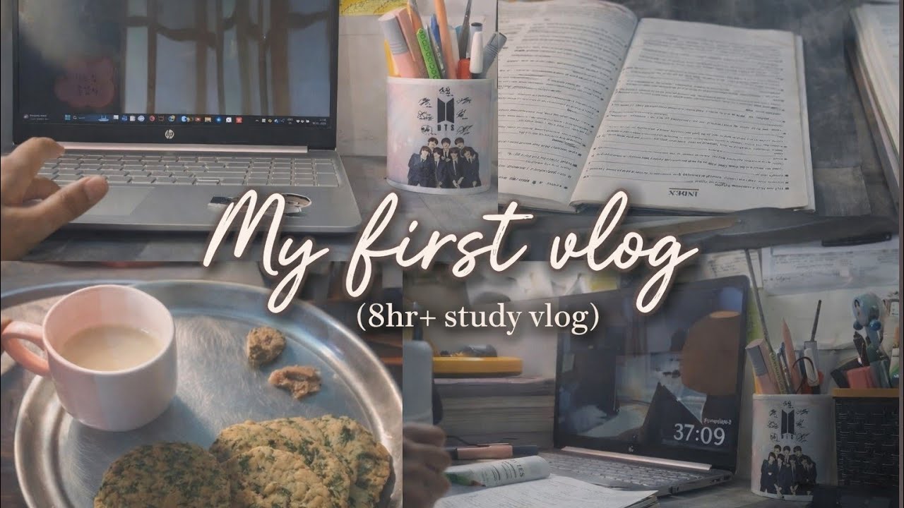 My first Vlog | Day 1| 8Hrs+ study session | Challenge | Studyvlog #vlogger #firstvlog #studywithme