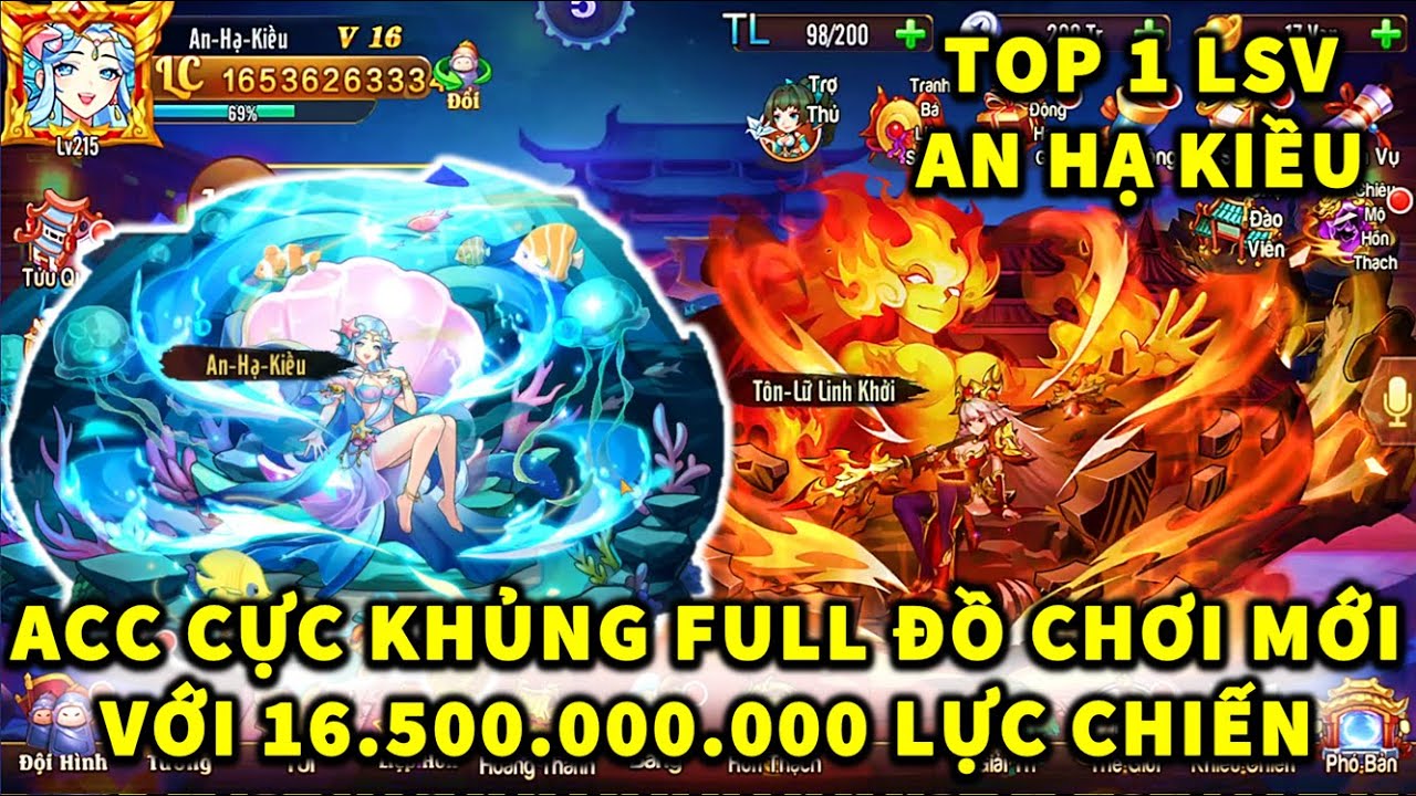 OMG3Q REVIEW TOP 1 LSV AN HẠ KIỀU CON ACC CỰC KHỦNG FULL ĐỒ CHƠI MỚI VỚI 16.500.000.000 LỰC CHIẾN!
