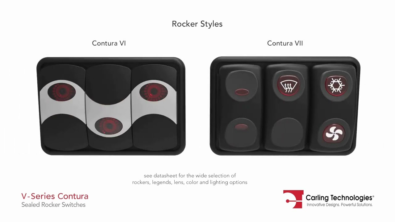 Carling V-Series Contura® Sealed Rocker Switches