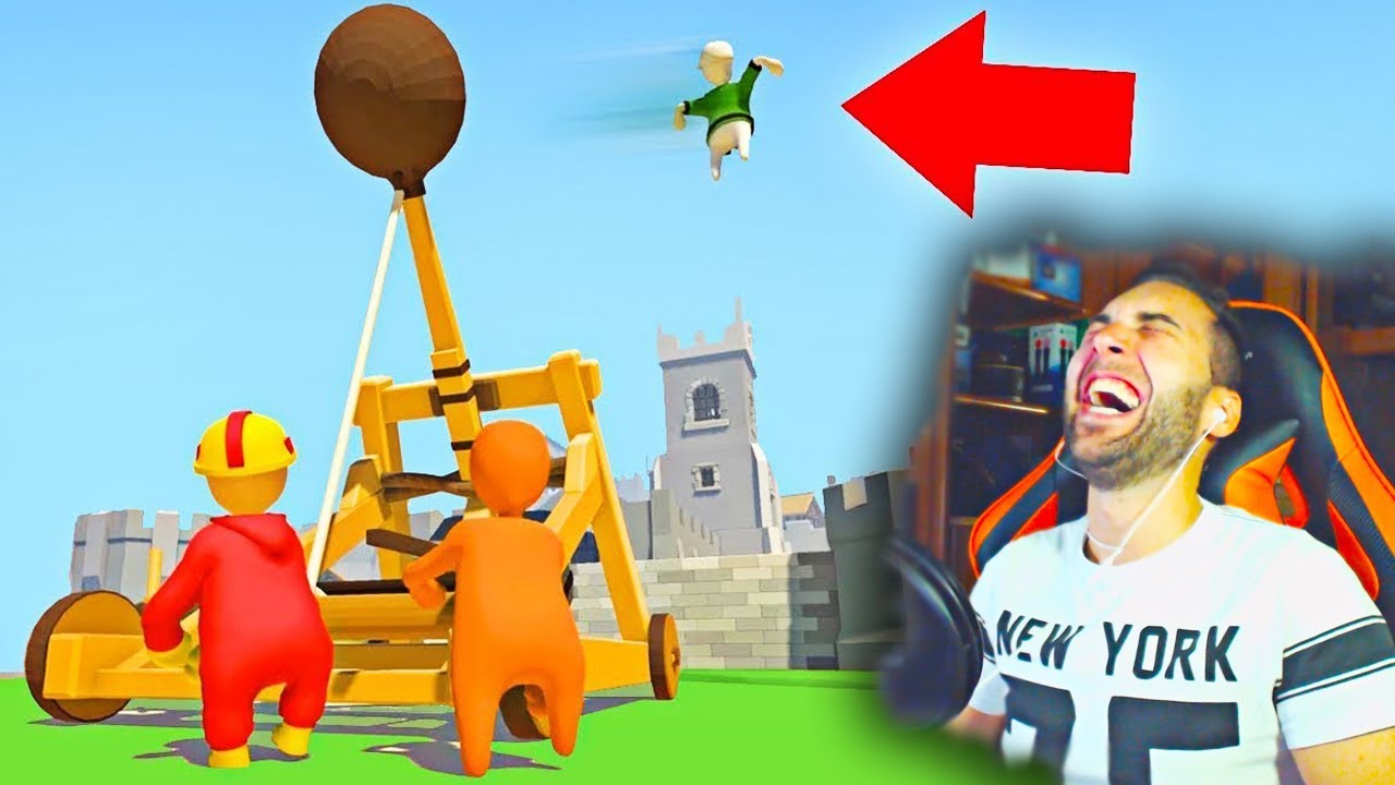 LOS MUÑECOS RETRASADOS Y SU CATAPULTA INFERNAL XD - HUMAN FALL FLAT #1