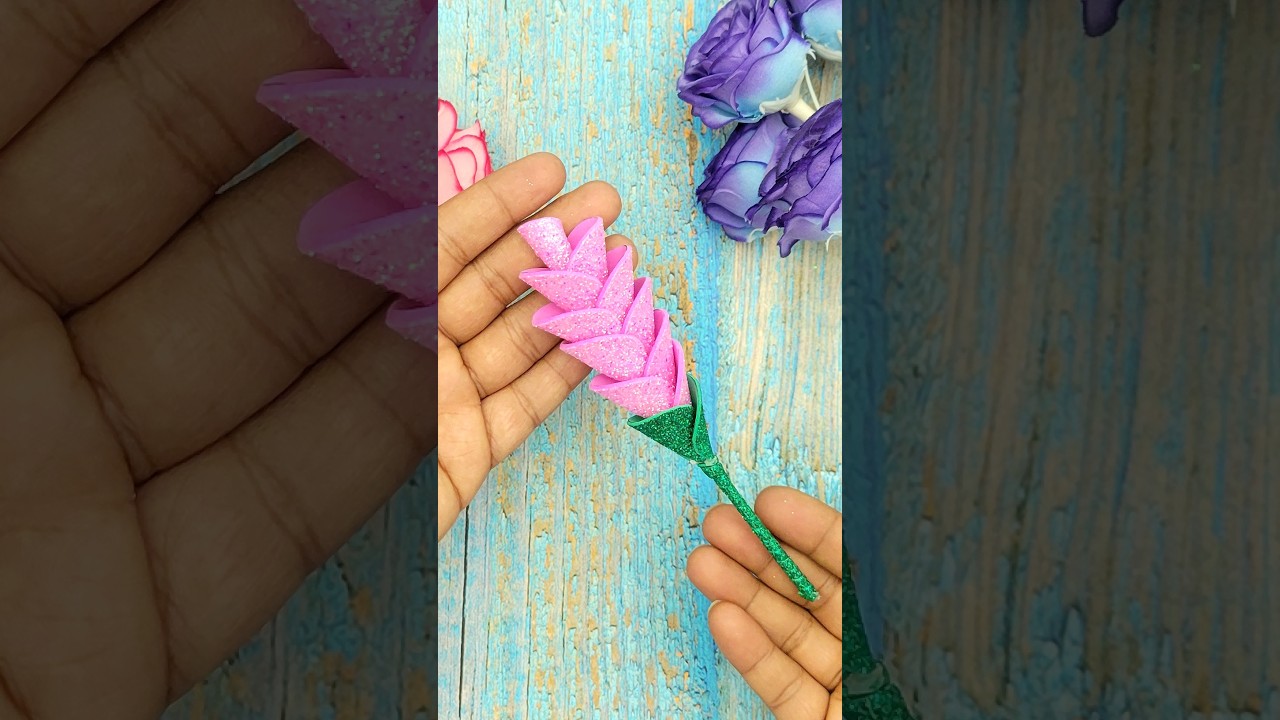 DIY Sparkling Lavender | Easy Glitter Foam Flower Tutorial