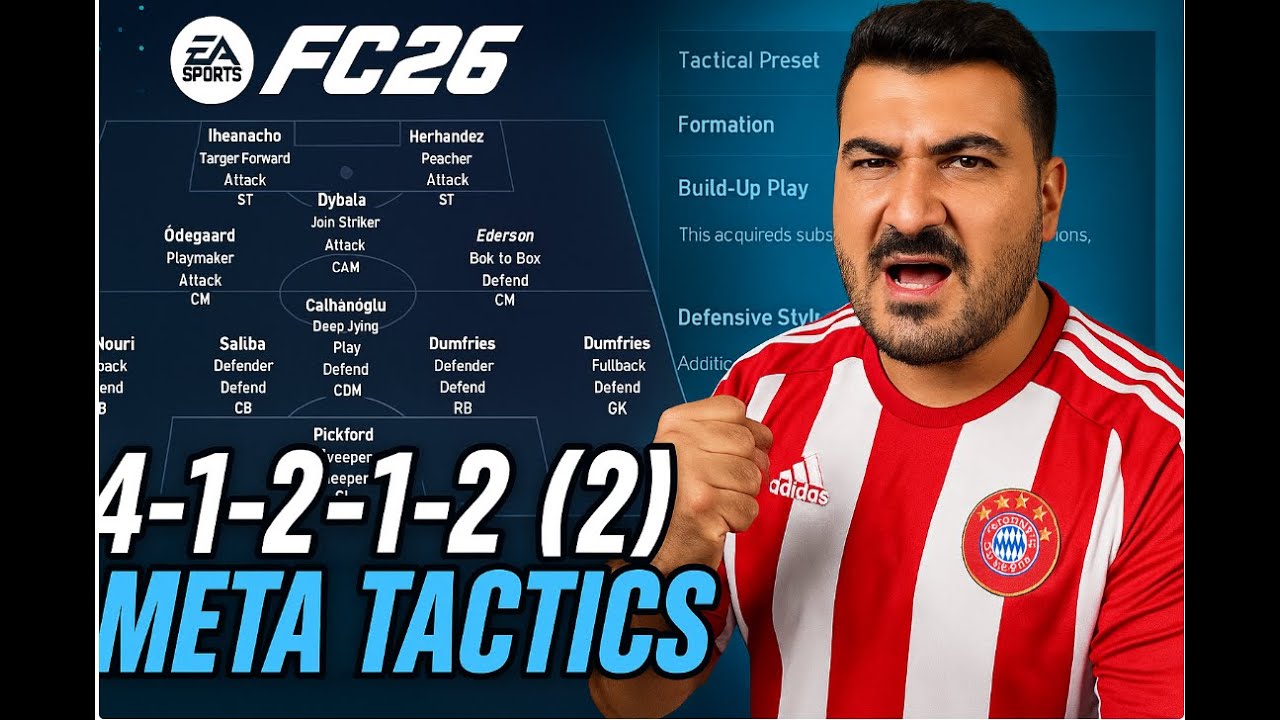 افضل تكتيك  FC26 في  | 4-1-2-1-2 (2) يدمّر المنافسين بسهولة!