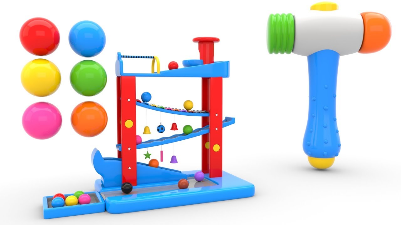 Learn Colors with Wooden Hammer Toys - Videos for Children