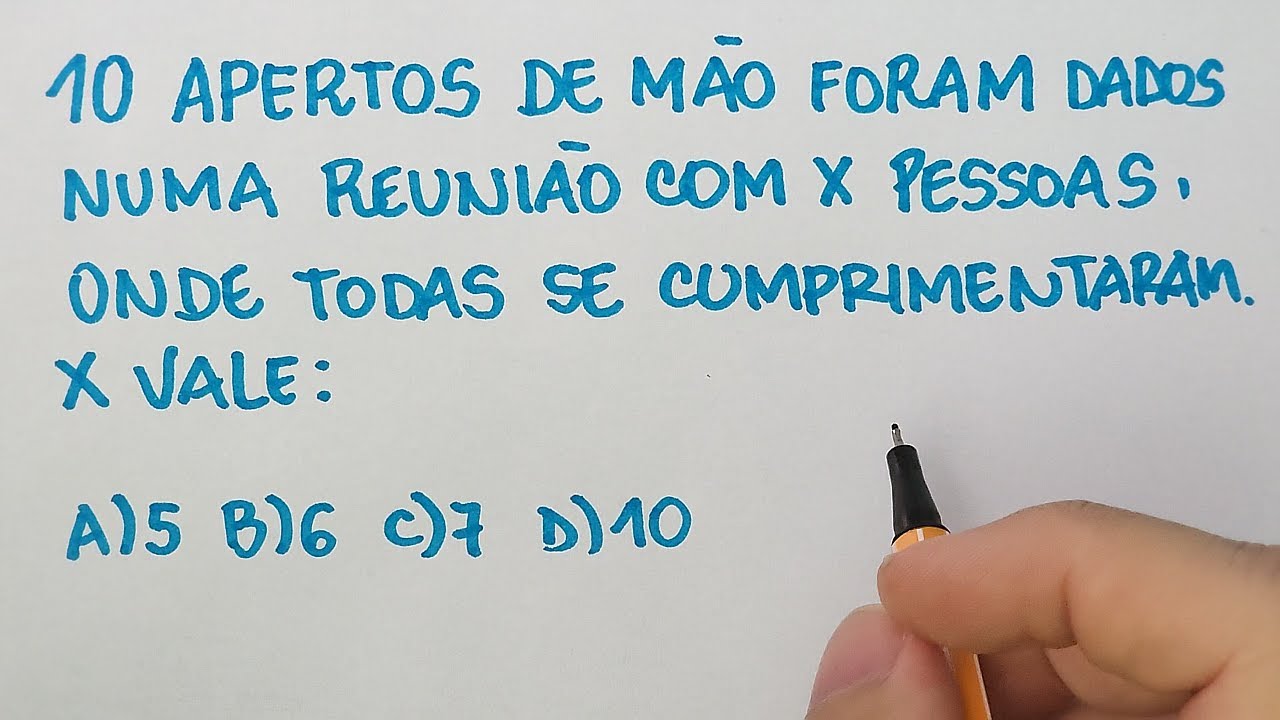 🔥 HELP MATEMÁTICA BÁSICA - O problema dos apertos de mão! Desafio Matemático