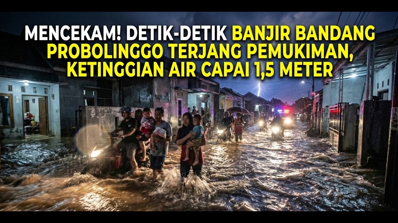 Mencekam! Detik-detik Banjir Bandang Probolinggo Terjang Pemukiman, Ketinggian Air Capai 1,5 Meter!