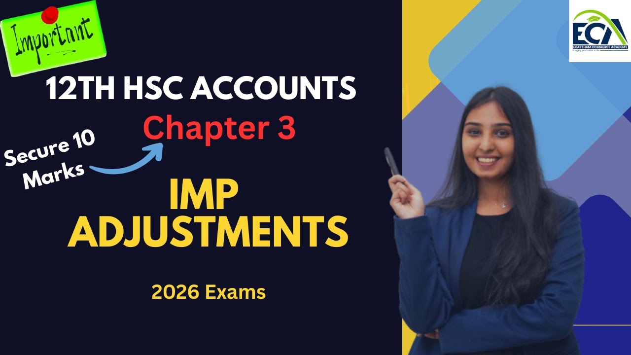 Must Watch 12th HSC Accounts - Chapter 3 Important Adjustments | CA. Sejal MIttal