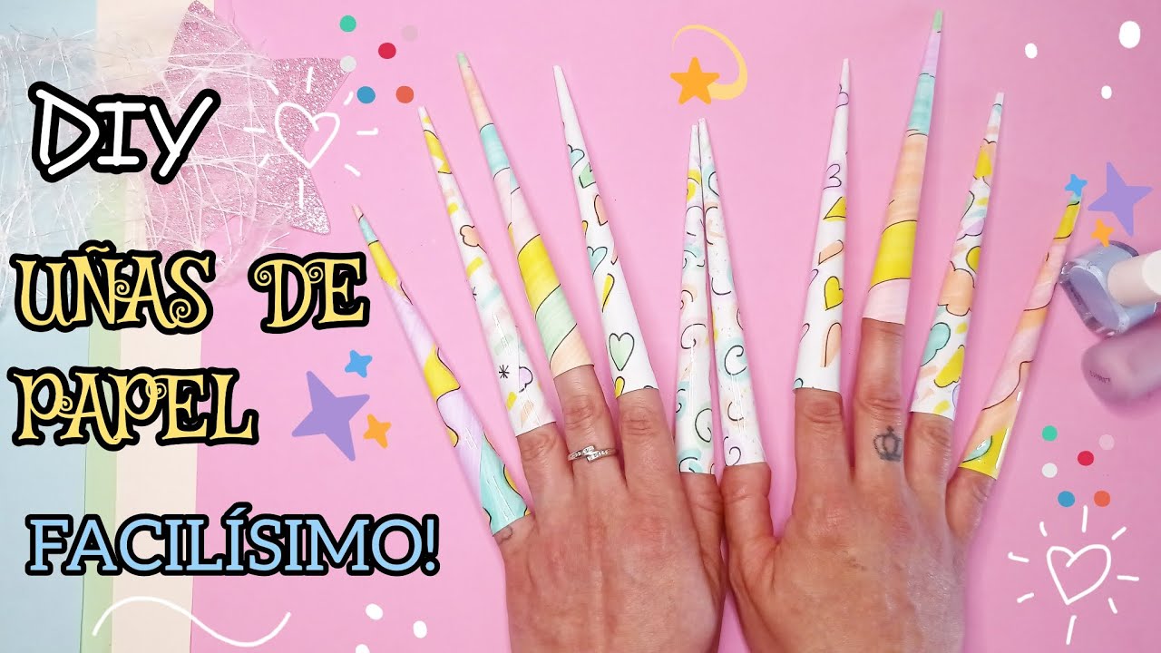 ✨ CÓMO HACER UÑAS DE PAPEL ✨/how to make paper nails 💅 / MANUALIDAD FÁCIL/EASY HANDMADE /