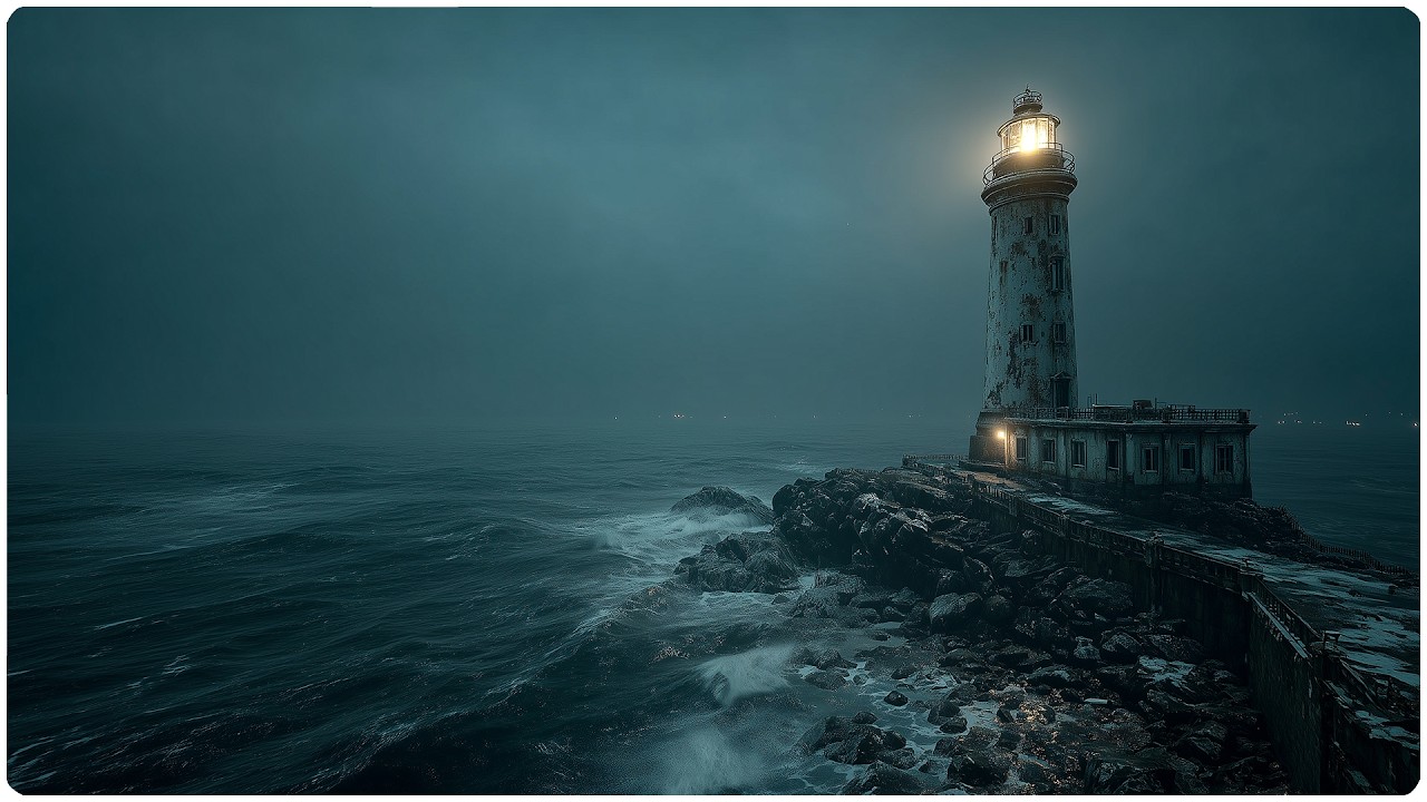 99% of you Will Fall Asleep to this Lighthouse Snowstorm: Coastal Howls & Crashing Waves | 10 HOURS