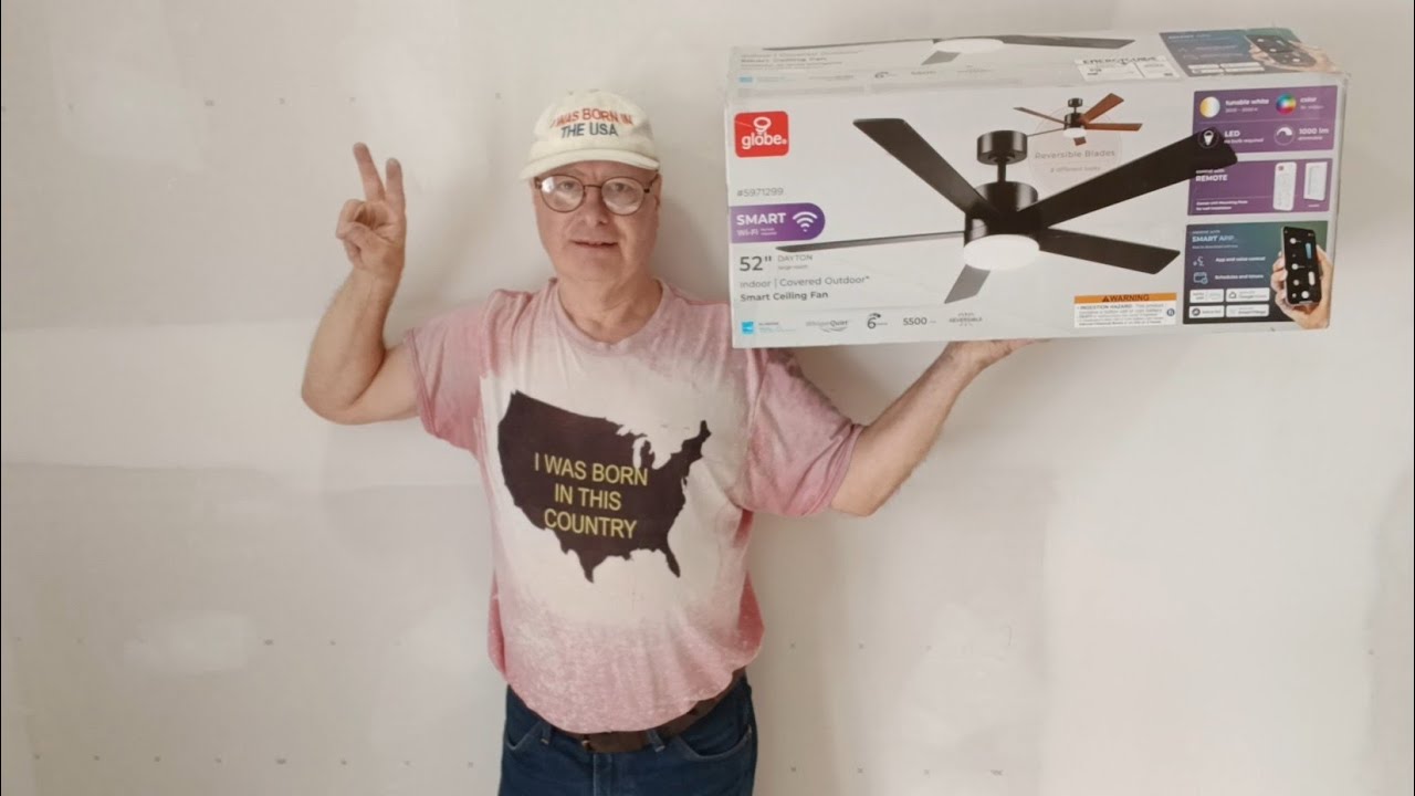 globe Dayton ceiling fan 37000063 with remote control controller how to wire and install 
