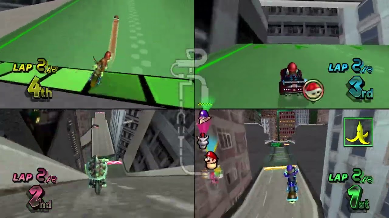 Mario Kart Wii Custom Tracks (Wiimms) ✦ 4 Players #730 (3 Tracks) Mirror