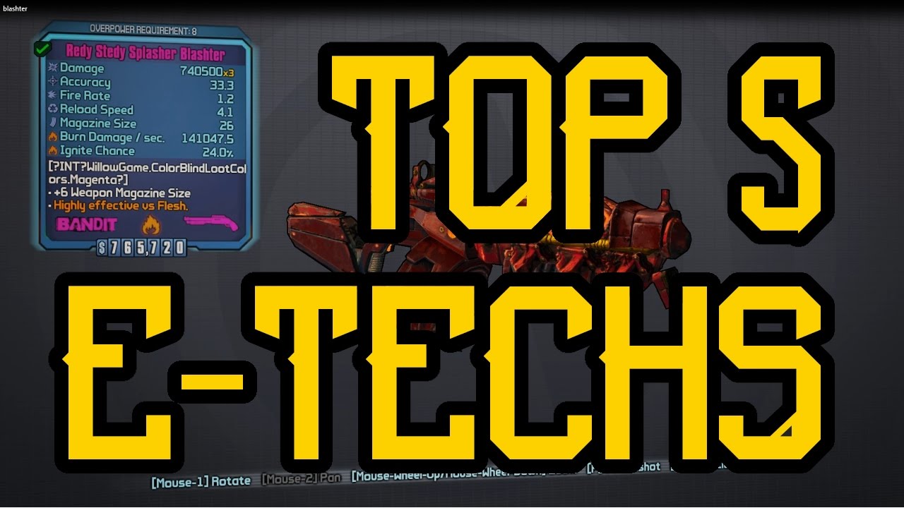 Top 5 E-tech weapons in Borderlands 2