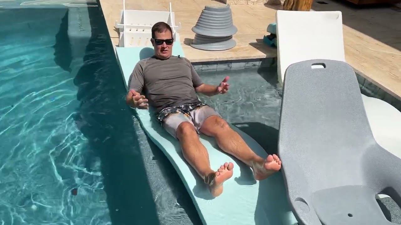 Part 4 of 7: In-Pool Lounger Comparison. Water Depth & In-Pool Comfort.  Ledge Lounger, Tenjam & Kai