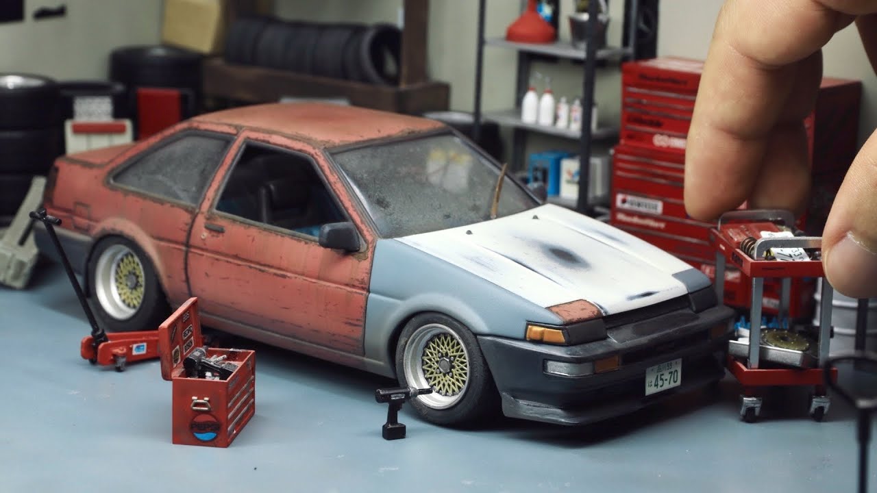 «Проект выходного дня «Ржавый и пыльный»» — сборка модели Toyota AE86 Coupe — 1/24 FUJIMI