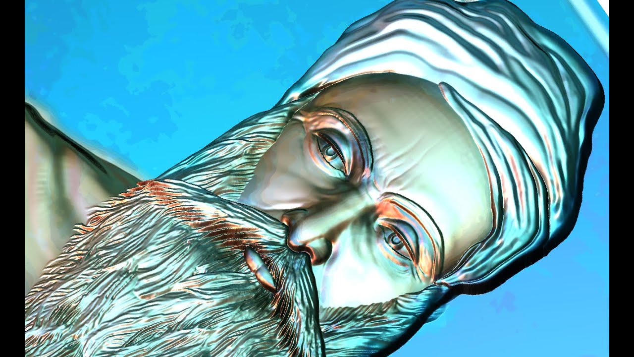 Human Face Sculpting in#ARTCAM # SAINT BABA GULAB SINGH #IMAGE TO 3D Modelling #BAS-Relief#CARVECO