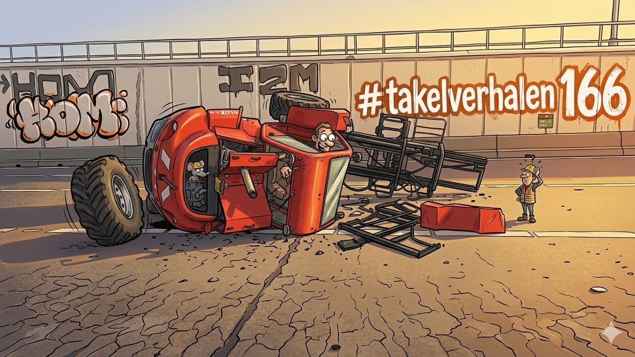 #takelverhalen 166: Te hoog voor het ringvaartaquaduct geeft een hoop rommel