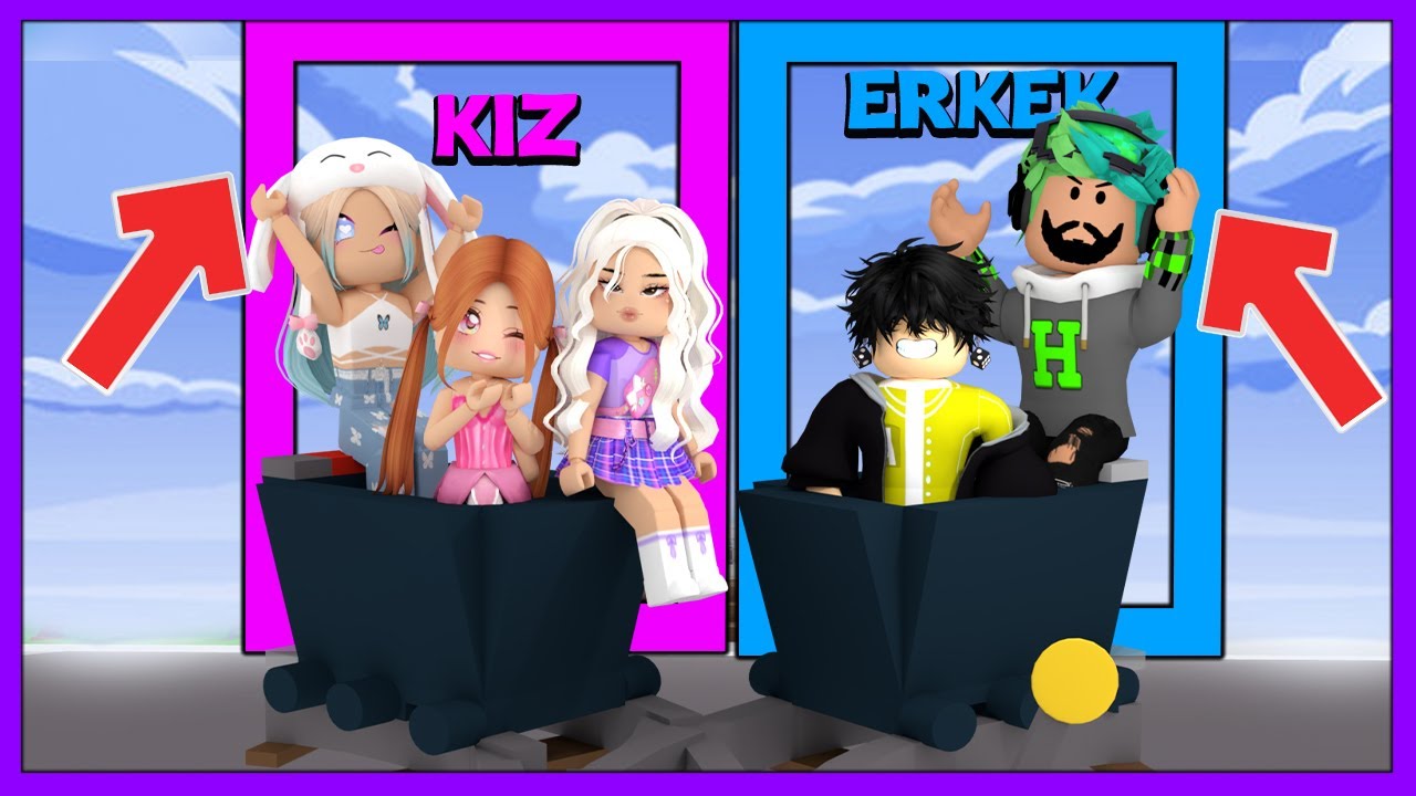 KIZLAR VS ERKEKLER TRENLE YOLCULUK 😎 🚂 ROBLOX Create a Cart Ride!