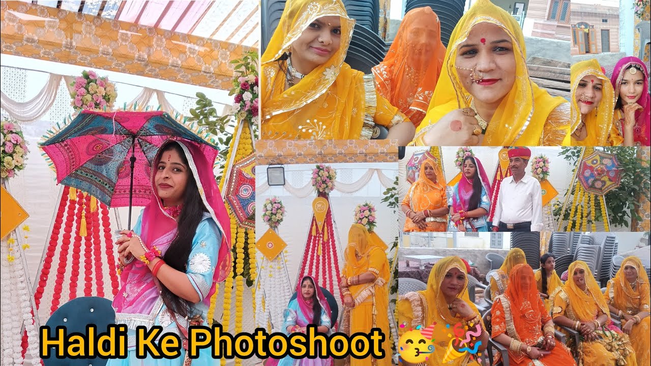 Royal Rajputi Wedding 🥳 Haldi Photoshoot Baisa Ki Haldi Rasm 🥳 #viralvideo #viralvlog @mayajodha 
