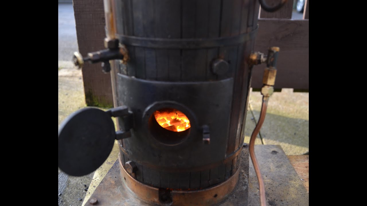 Coal firing a vertical boiler.