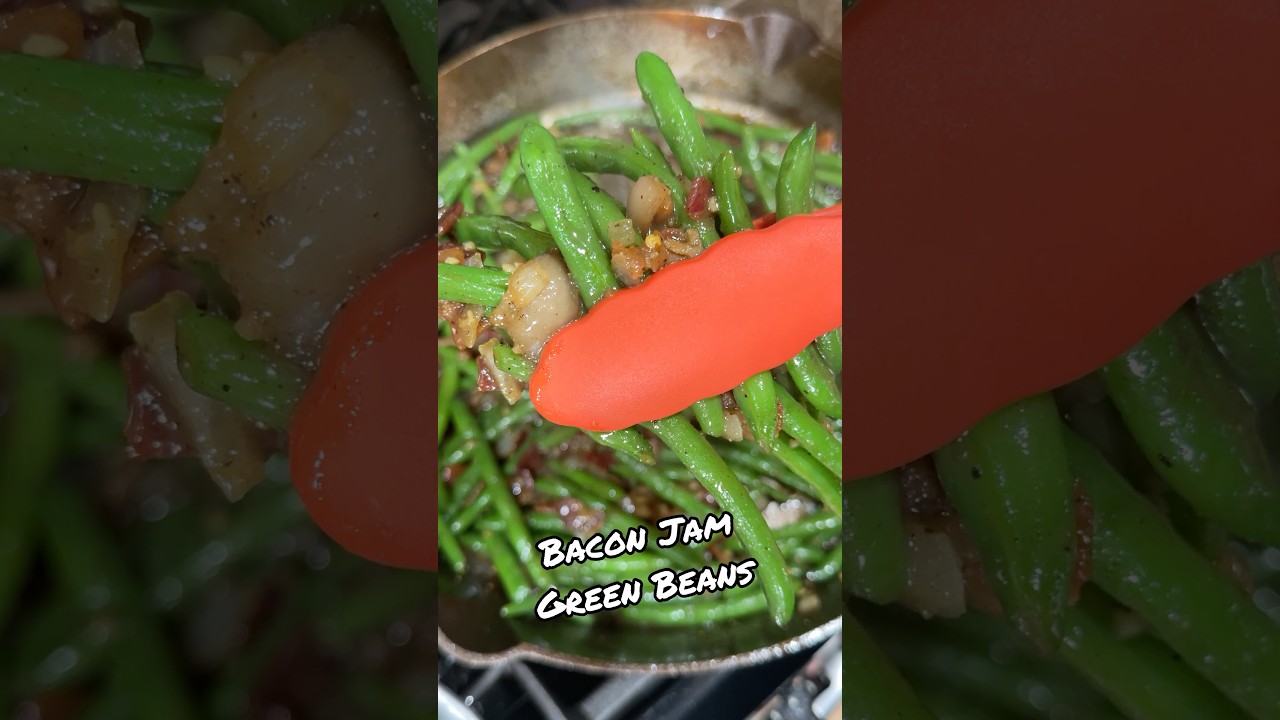 Зеленая фасоль с беконом и джемом