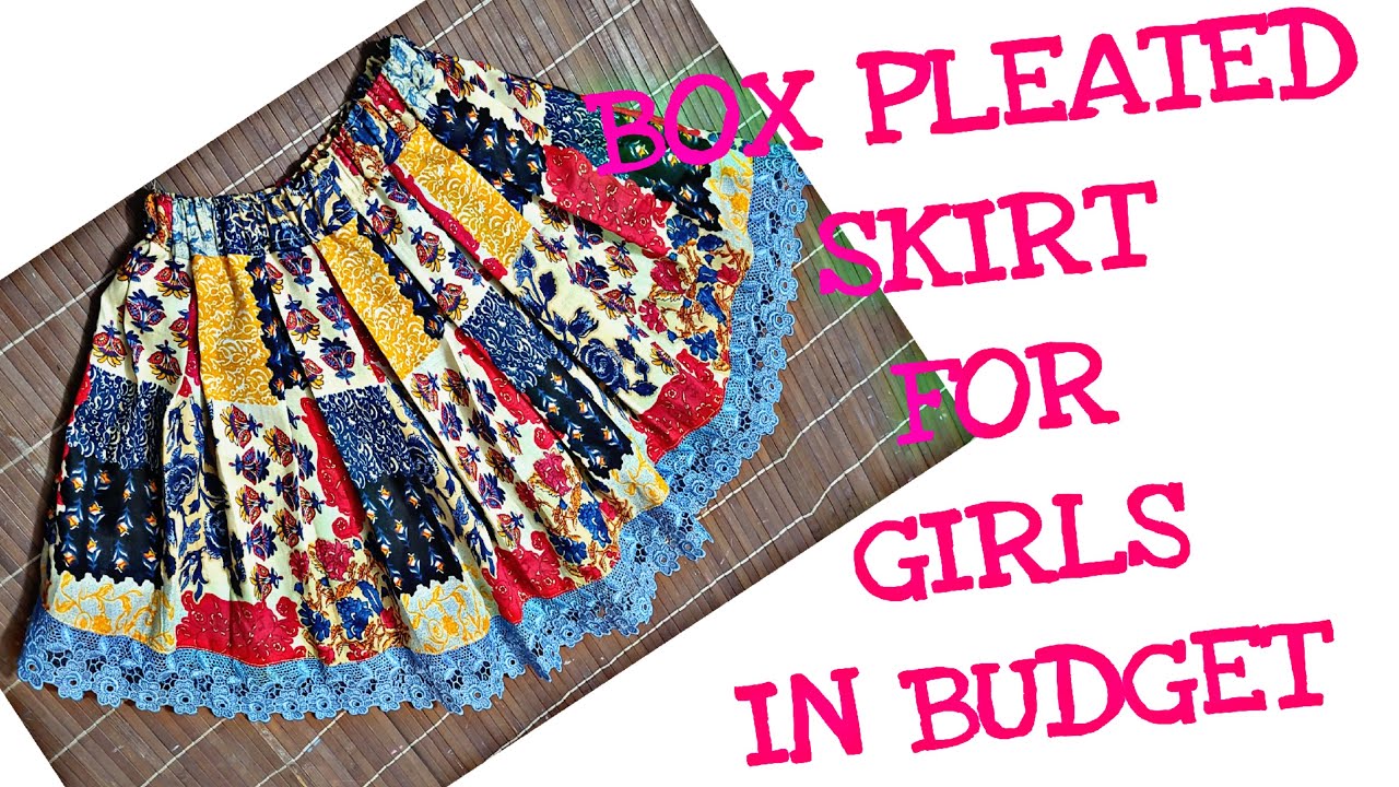BOX PLEATED SKIRT MAKING FOR GIRLS FROM SCRATCH/BOX PLEATED SKIRT FOR BABY GIRLS MAKING IN BUDGET