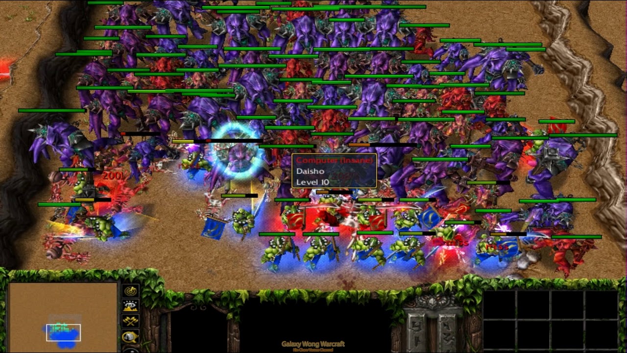 100 Faceless Units (With Type) vs 7 Blademaster (With Skills) 1080p