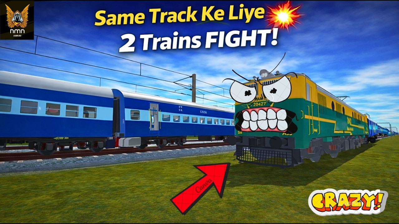 Ek Hi Track… Do Trains! Kaun Jeetega 🚆? Ek Galti Aur Bhayanak Haadsa!💥 Indian Train Crossing 3D
