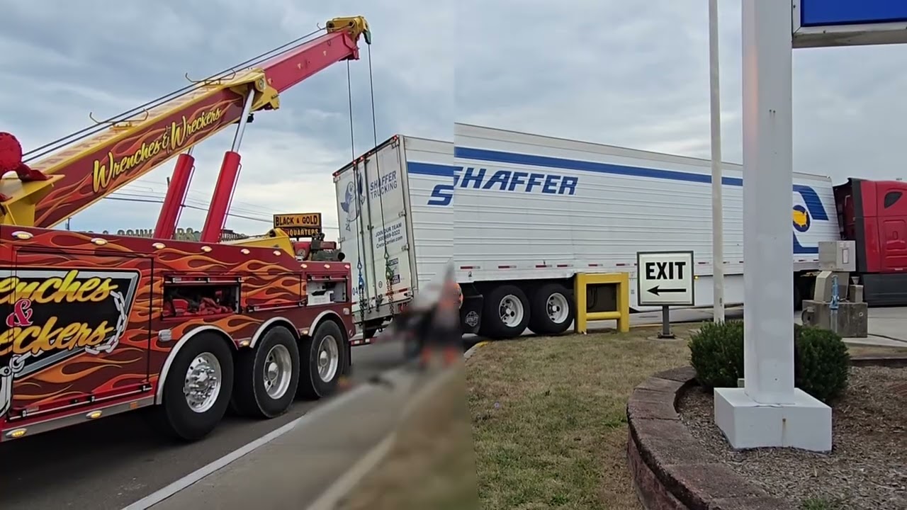 Trailer stuck on concrete  Safety Bollard 