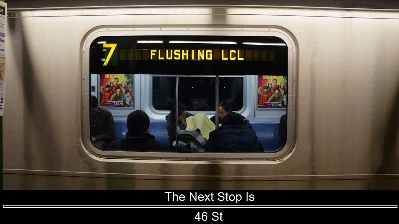 R188 7 Train to Flushing - Main st announcements [via Flushing local - from Queensboro Plaza]