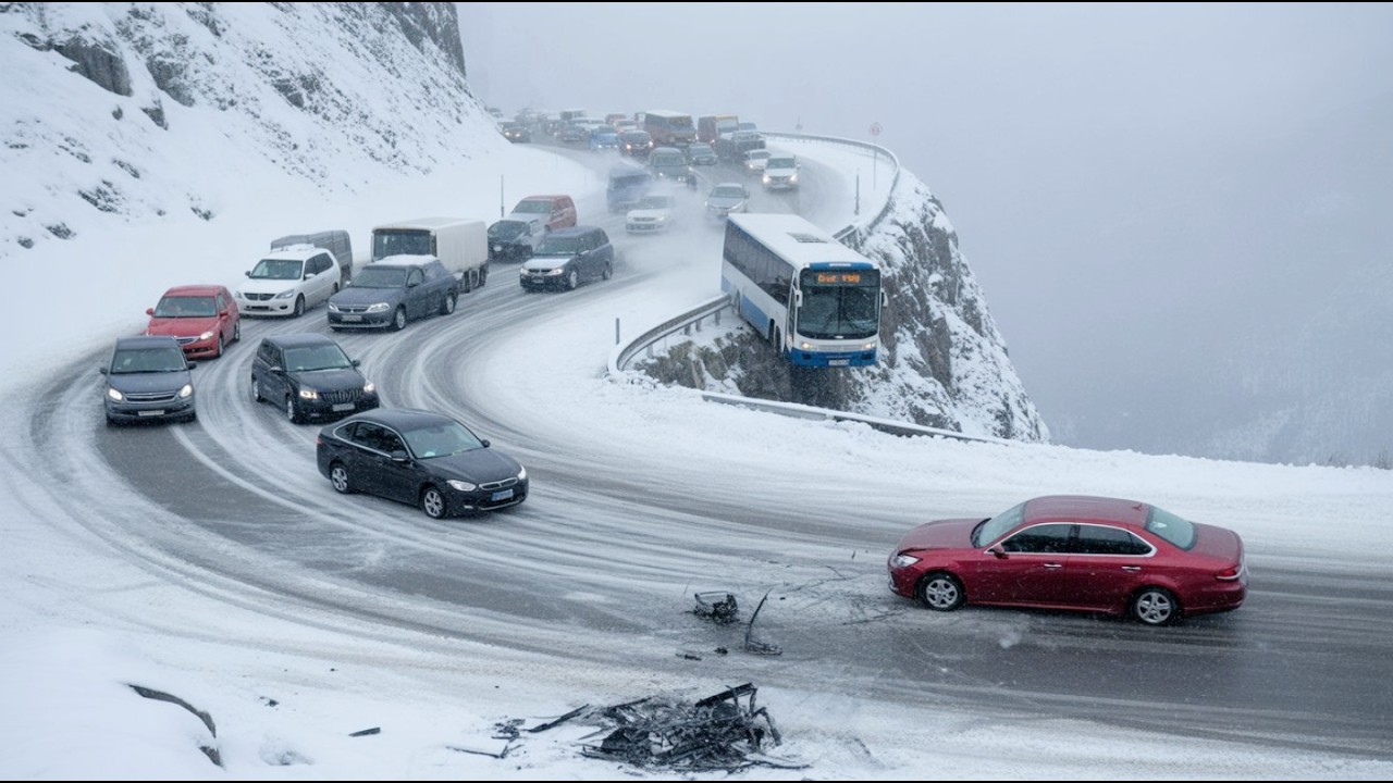 Insane Icy Roads – Cars Losing Control on Slippery Roads!