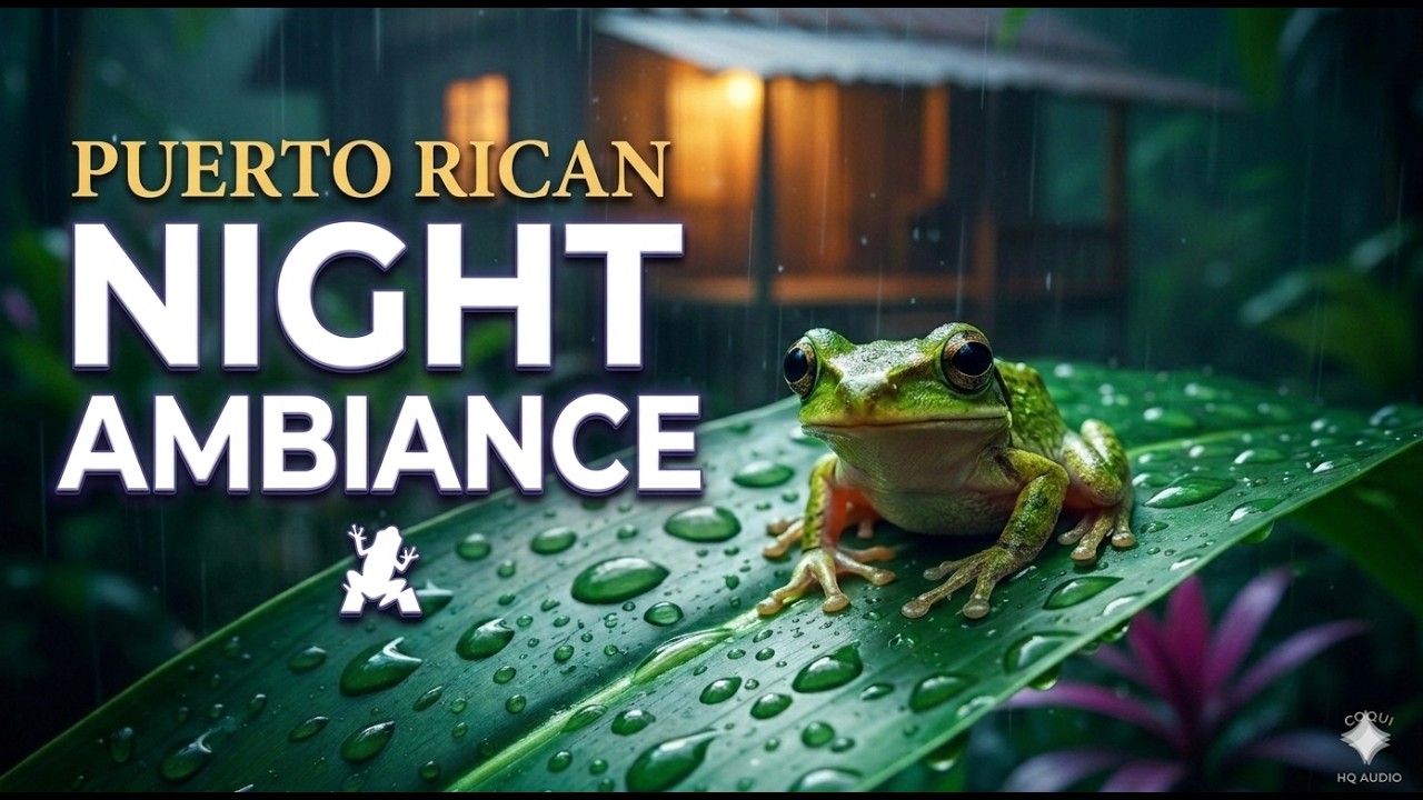 Puerto Rico Night Ambience: Coqui Frogs, Crickets & Rain on Tin Roof