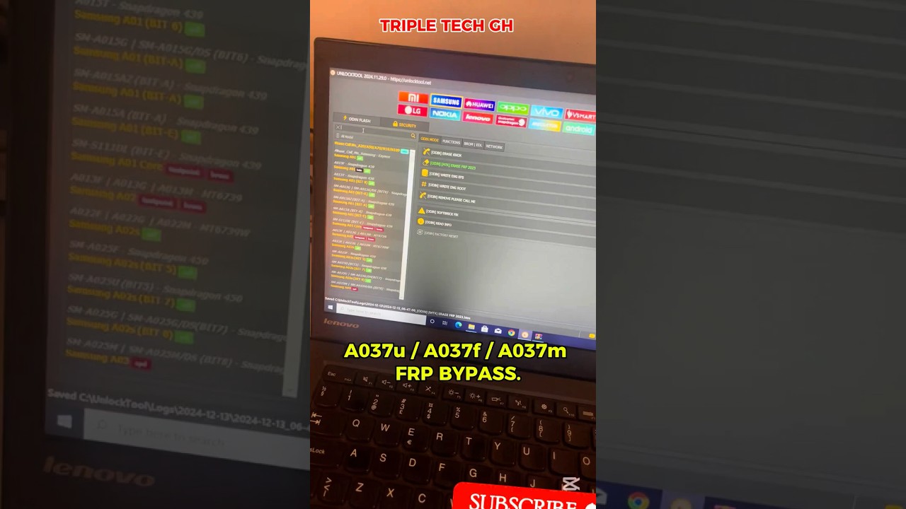 Samsung a03s, a037u FRP bypass unlocktool. Mediatek chipset. One click bypass.#tripletechghana