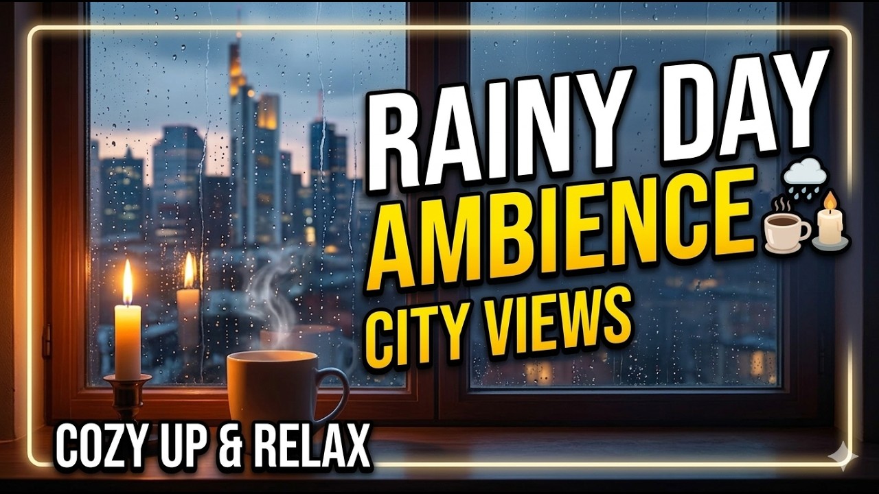Rainy City Ambience 🌧 Relaxing Rain Sounds with City Views for Sleep, Study & Relaxation