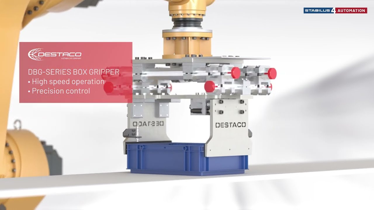 Destaco box gripper with industrial shock absorbers from ACE