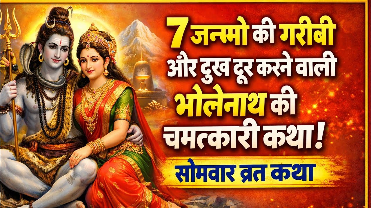 7 जन्मो की गरीबी और दुख दूर करने वाली भोलेनाथ की चमत्कारी कथा | सोमवार व्रत कथा 