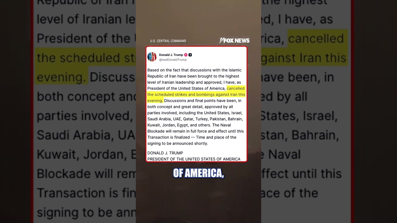 BREAKING: Trump cancels strikes on Iran, says deal signing will be announced