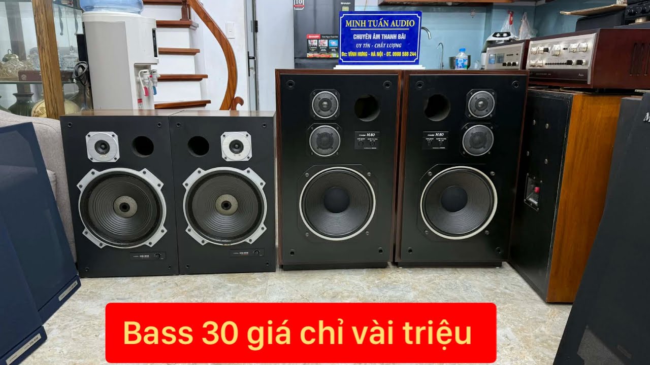Hàng khủng loa Onkyo M80 bass 32 công xuất 200W vừ nge vừa hát |Pioneer cs 516 bass 30 giá vài trieu