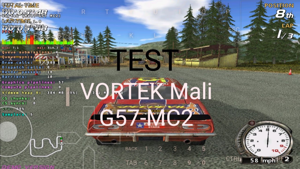 Winlator 10.0 | FlatOut | MALI G57 MC-2 | Vortek | DXVK 1.7.2 |