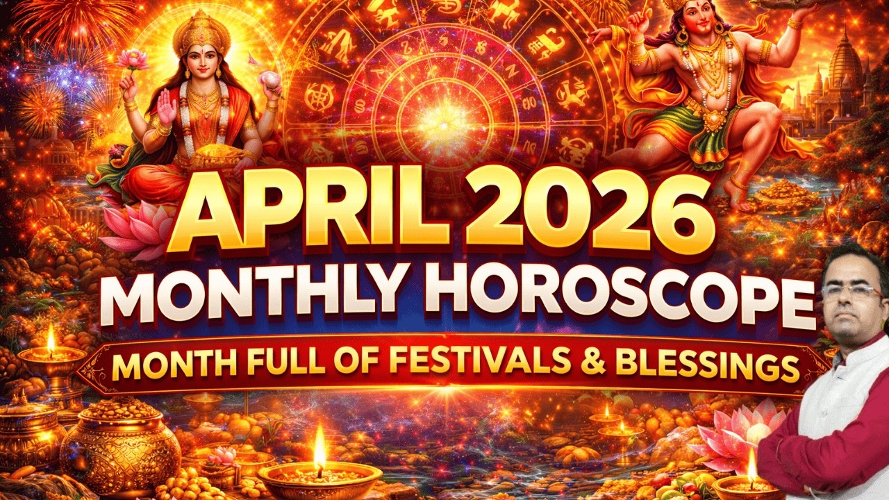 April 2026 Monthly Horoscope 🔱 Month Full of Festivals & Blessings | Astrology Predictions