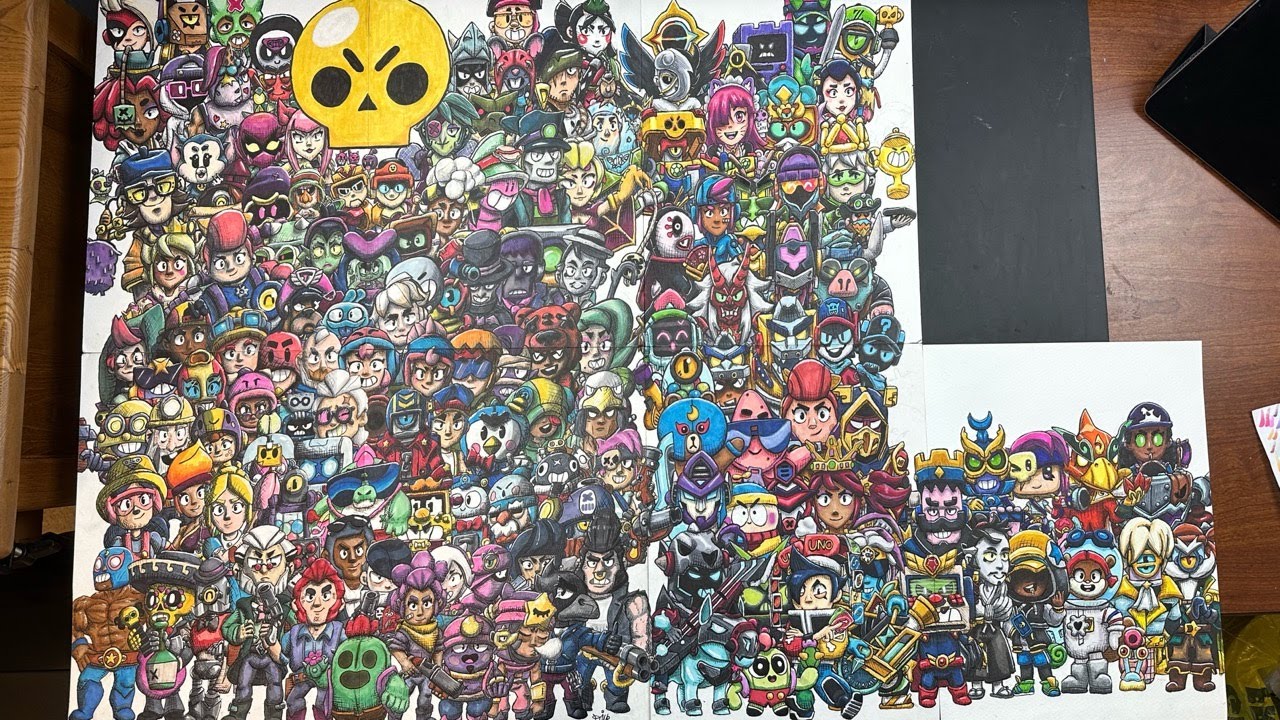 Drawing EVERY Brawl Stars Skin - Paper Cordelius & Spectaculor Sam