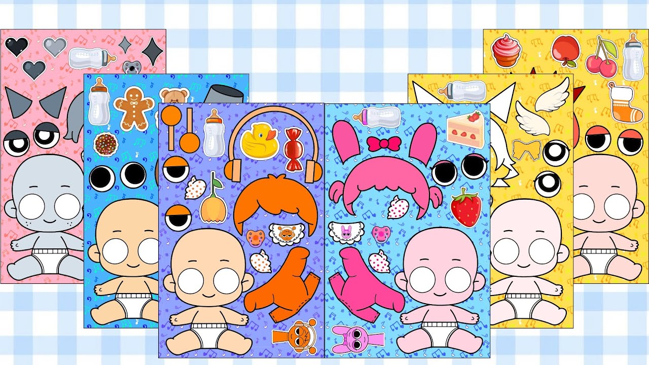 ✨ Paper DIY ✨ Sprunki Cute DIY StickerBook ASMR ✨