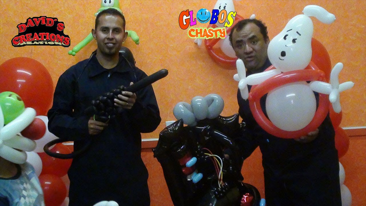 CAZAFANTASMAS LOGOTIPO CON GLOBOS CHASTY