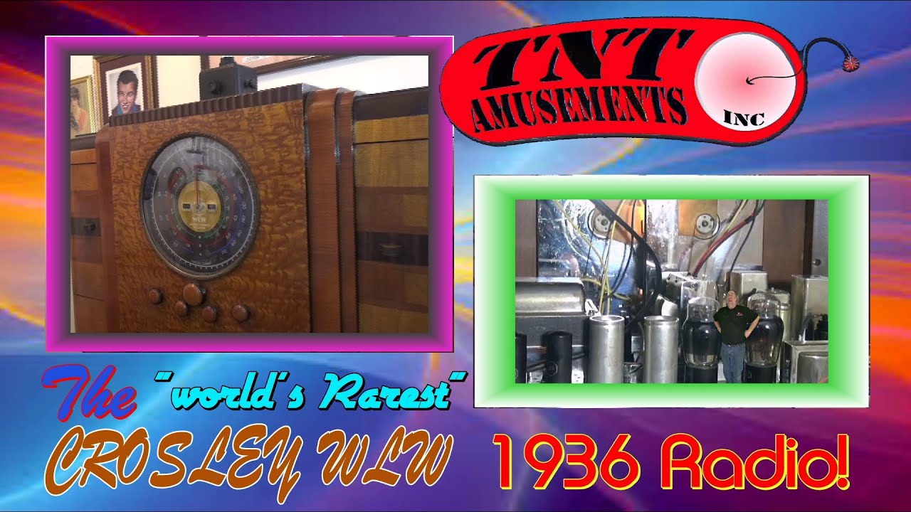 #1077 Vintage CROSLEY WLW 1936 Console Antique RADIO - Rarest in the world!  TNT Amusements