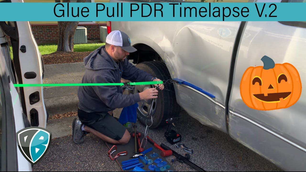 Glue Pull PDR Large Dent using Keco Tabs | Timelapse Autobody Rough Pull | Dent Baron in Raleigh,NC