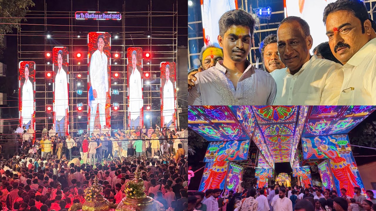 Ghatkesar Anush Goud Palarambandi 2025 | Biggest Truss Setup | Ghatkesar Bonalu | Grand Lighutng 