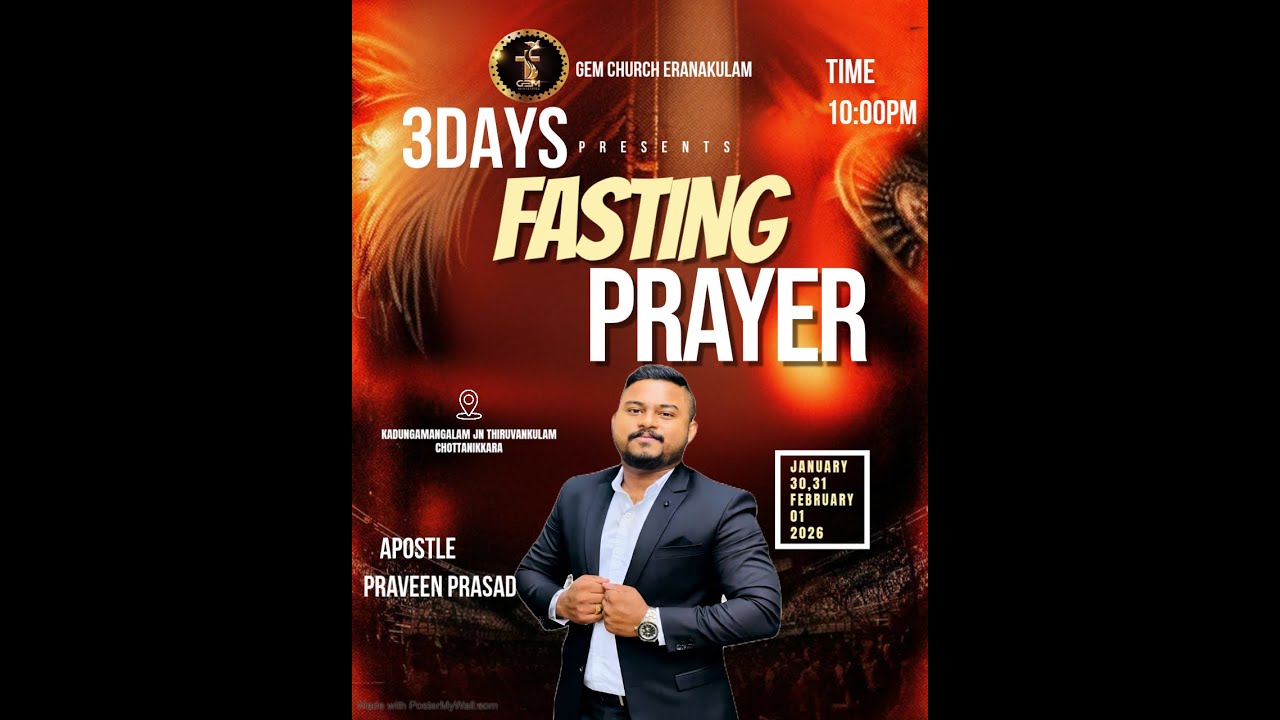 FASTING PRAYER 1ST DAY  EVENING SERVICE| 30-01-2026 | Pastor : Praveen Prasad |  G E M CHURCH LIVE🔴