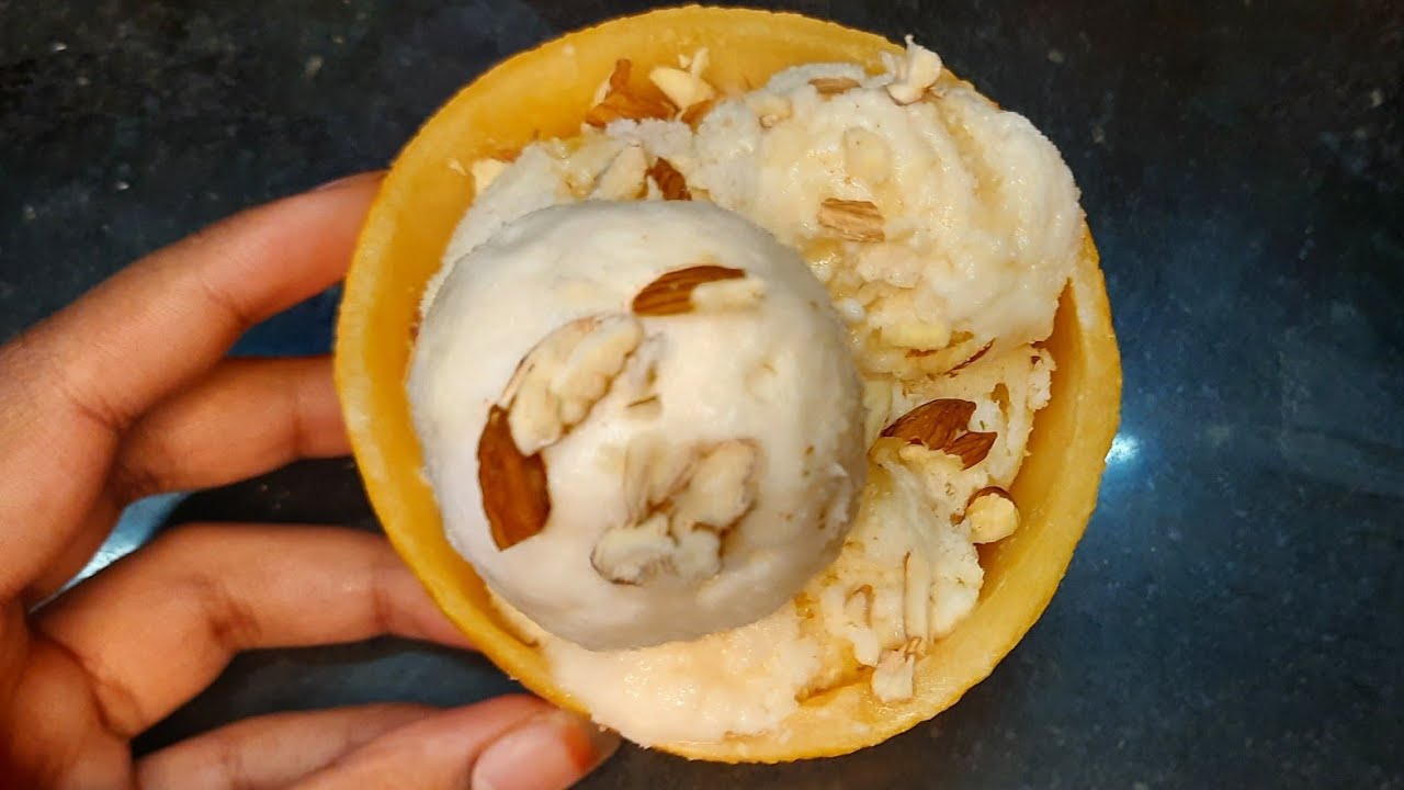 Home made Kharbuj icecream recipe without ice cream machine | Musk melon dessert | Sisters' Cookbook