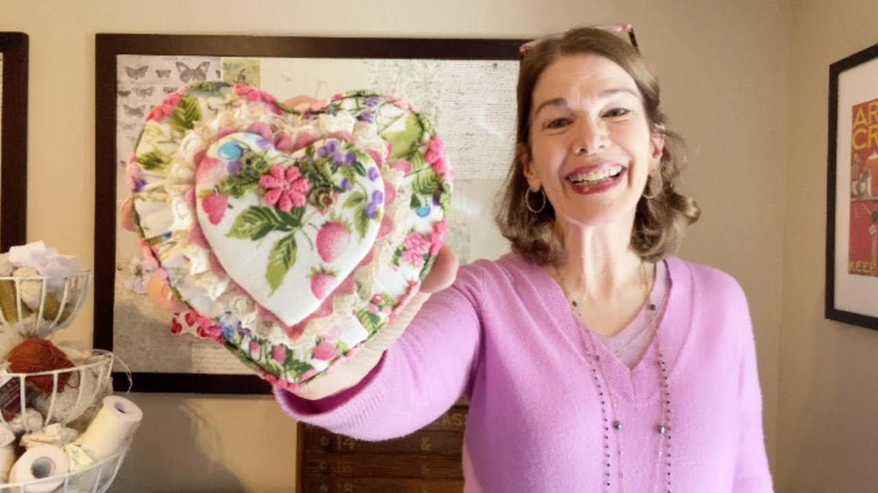 Vintage Handkerchief Heart Box