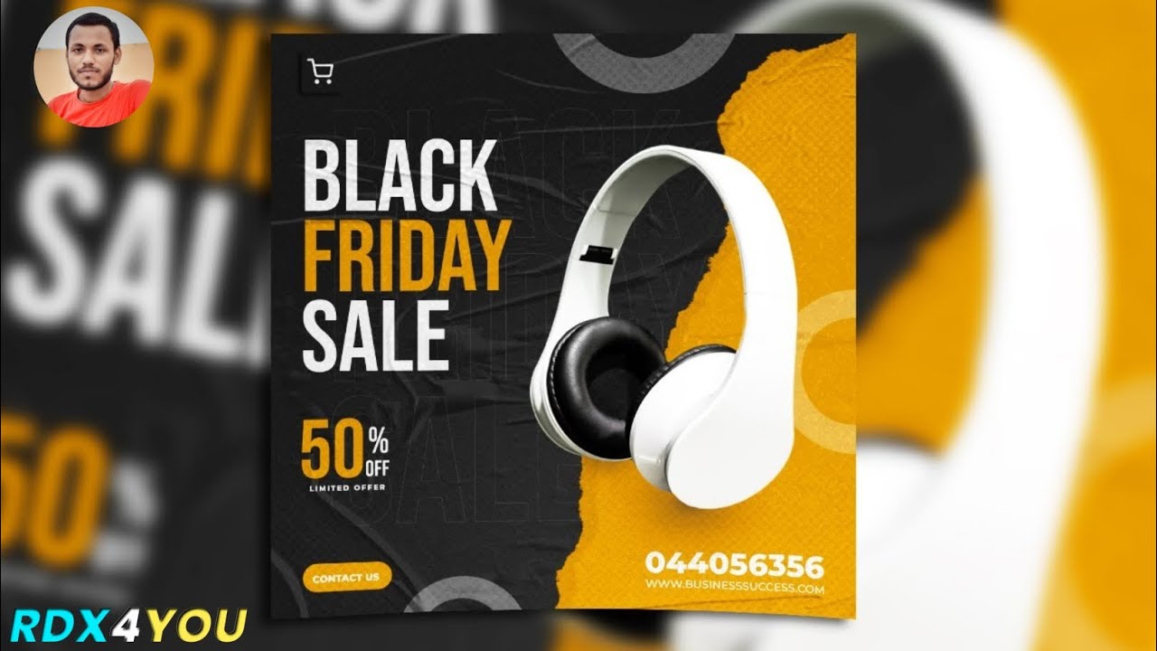 Black Friday Sale Poster Design | Sale Poster Design Photoshop #rdx4you